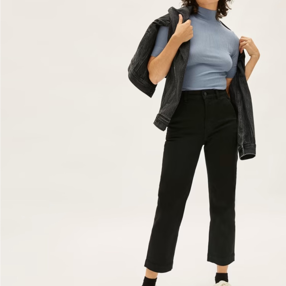 Everlane Straight-Leg Crop Pants | Black | US 6